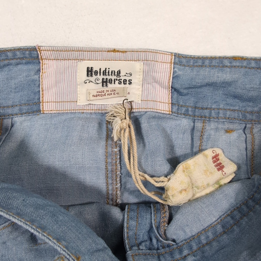 Holding Horses Denim Maxi Skirt Women 4 Slit Boho Western Grunge Y2K Jean A-Line - Picture 5 of 8